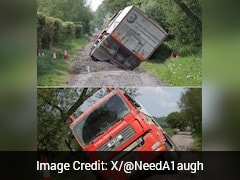 Lorry Sent To Fix Pothole Gets Trapped In Same Pothole In UK