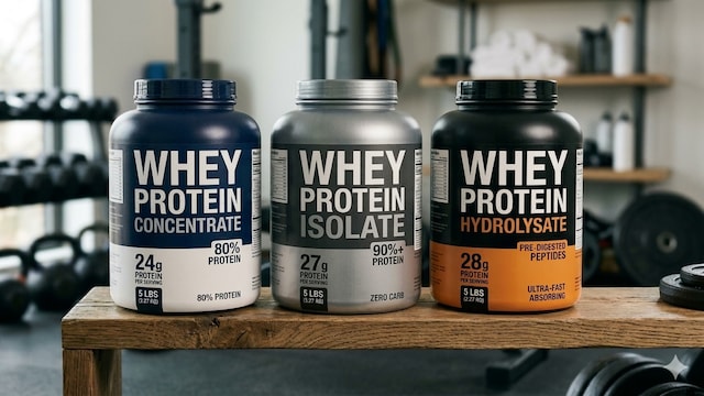 There are three types of whey protein