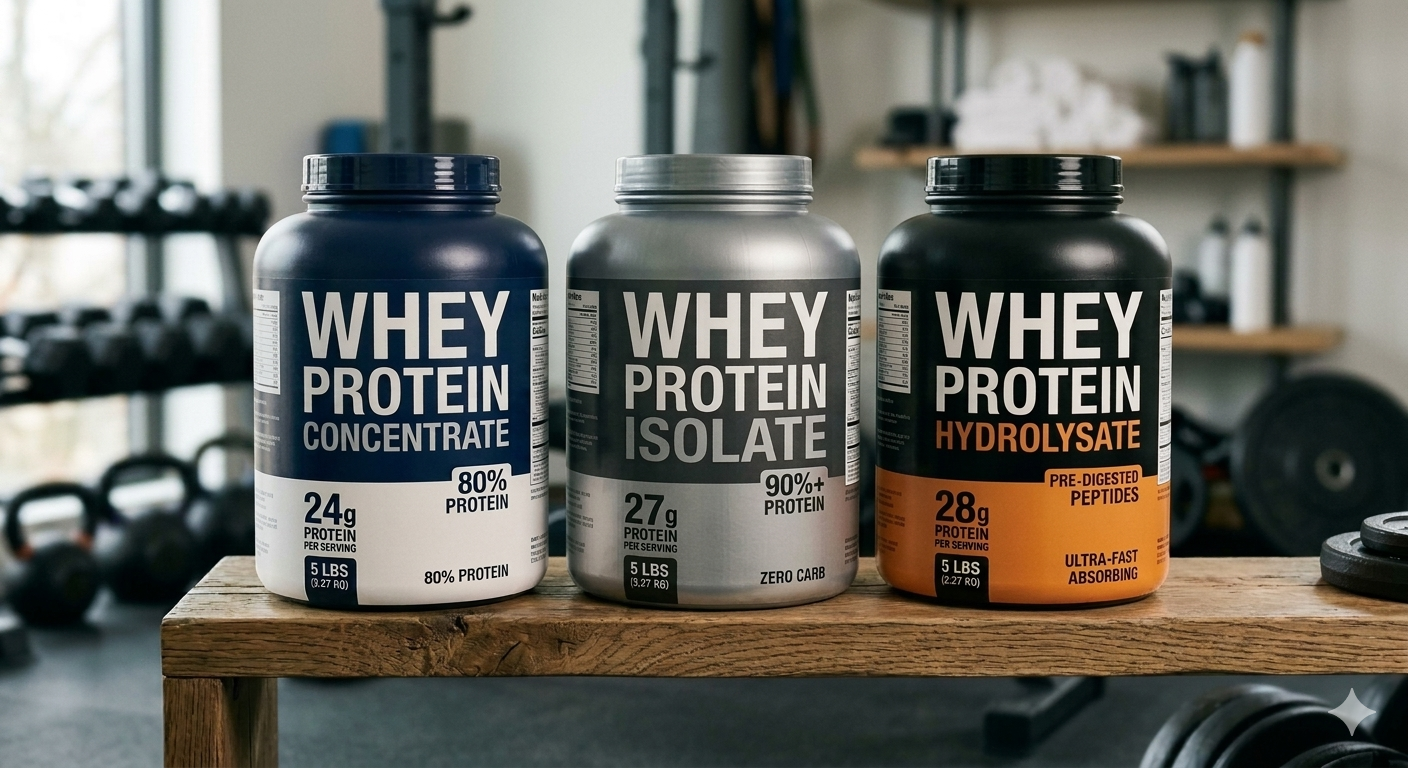 There are three types of whey protein