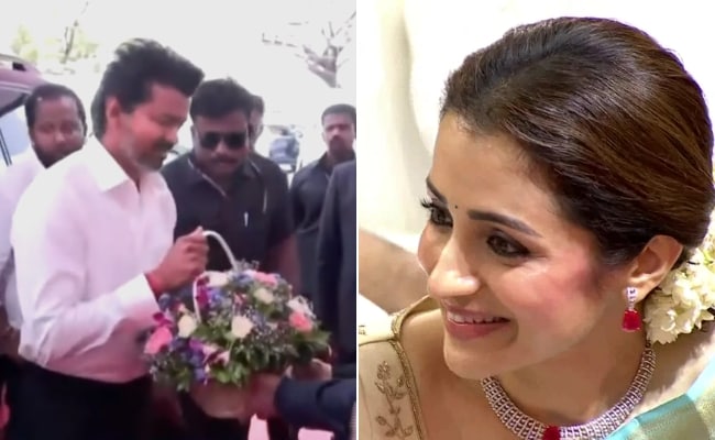 LIVE: Vijay To Take Oath With 9 TVK Leaders, Actor Trisha Arrives At Venue