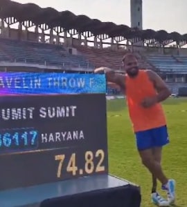 Indias Para-Javelin Star Sumit Antil Scripts History, Betters His Own World Record With 74.82m Throw