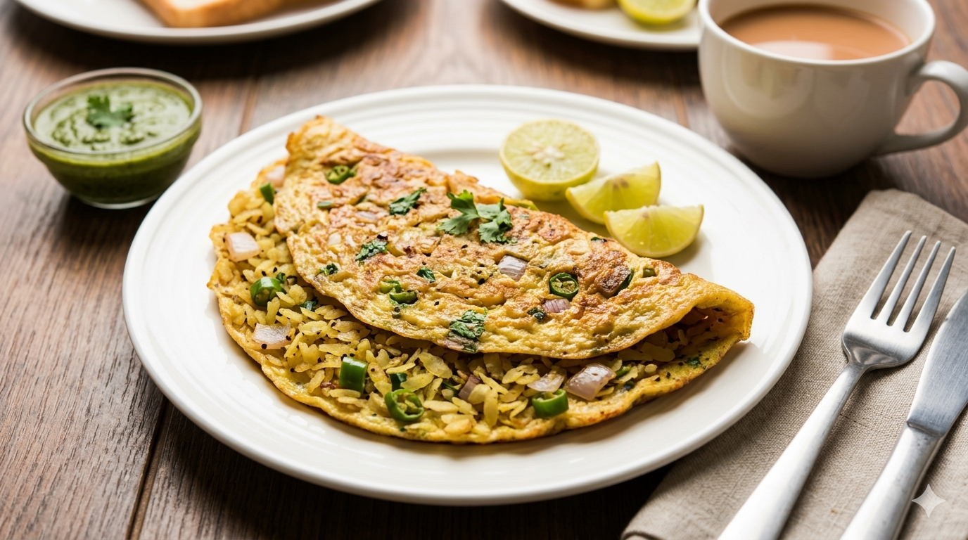 Easy Poha Omelette Recipe For A Healthy Morning Meal