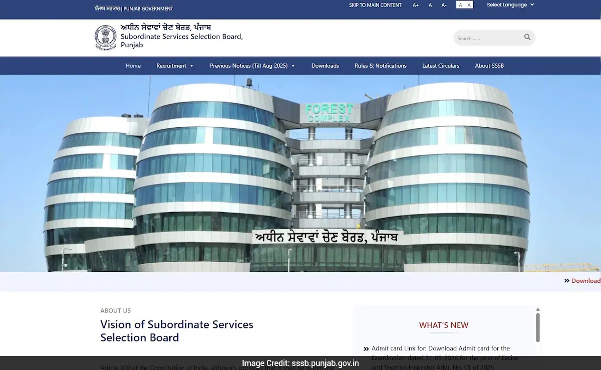 Punjab Excise And Taxation Inspector 2026 Exam: Admit Card Released, Download Link Here