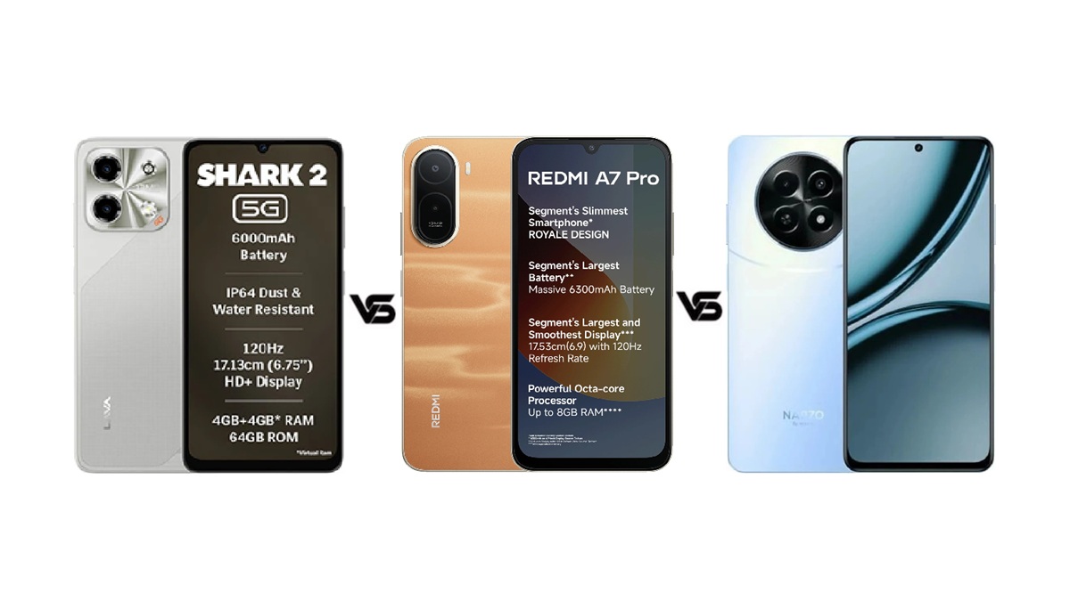 Lava Shark 2 5G vs Redmi A7 Pro vs Realme Narzo 70x 5G: 15K में कौन सा है बेस्ट?