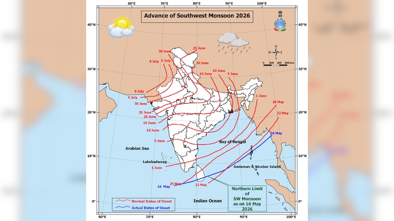 IMD: Southwest Monsoon Advances Early Into Arabian Sea, Bay of Bengal, Andaman & Nicobar On May 16