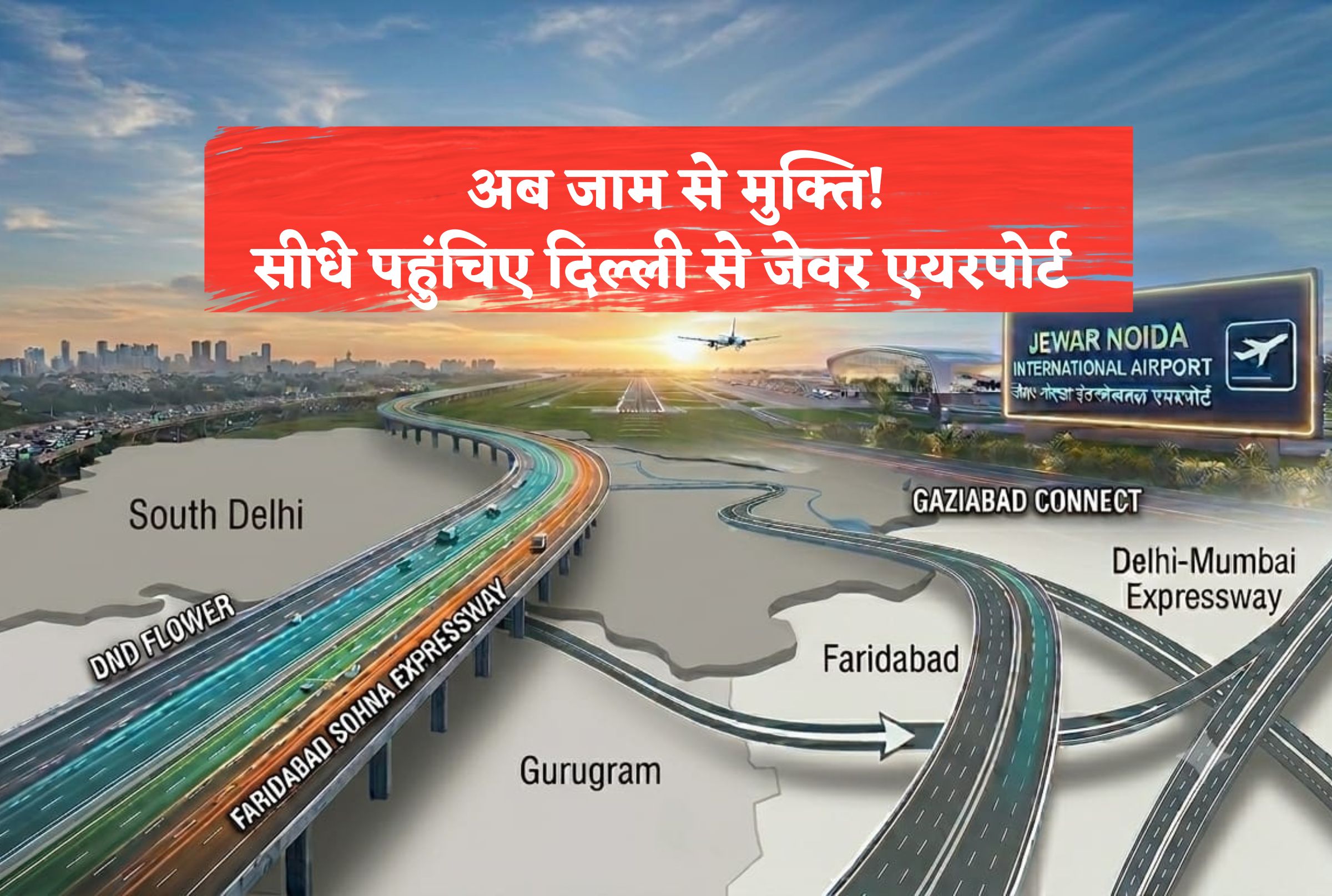 बिना जाम दिल्ली से जेवर एयरपोर्ट पहुंचाएगा ये 6 लेन हाईवे, कितने शहर जुड़ेंगे? लागत से लेकर रूट मैप तक डिटेल