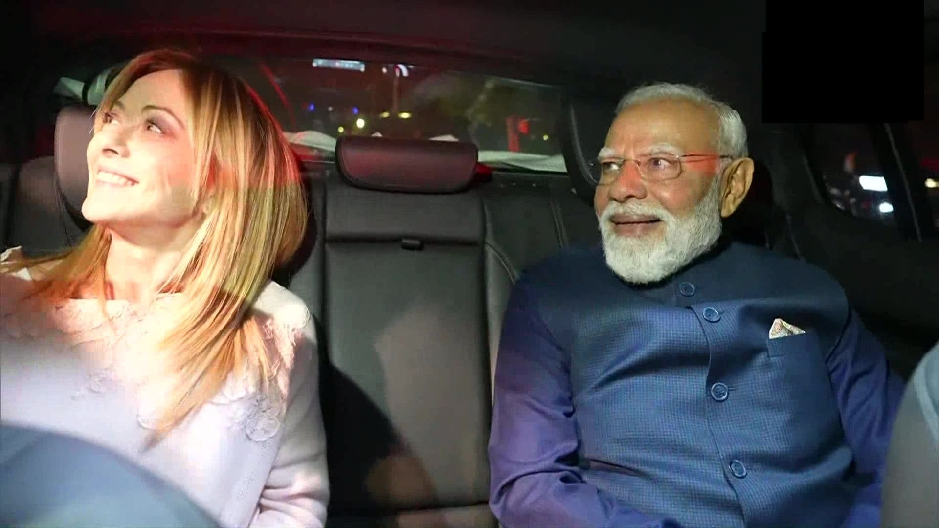 VIDEO: कार में साथ सफर, फुल स्माइल और कमाल की दोस्ती... PM मोदी को मेलोनी ने खूब घुमाया रोम