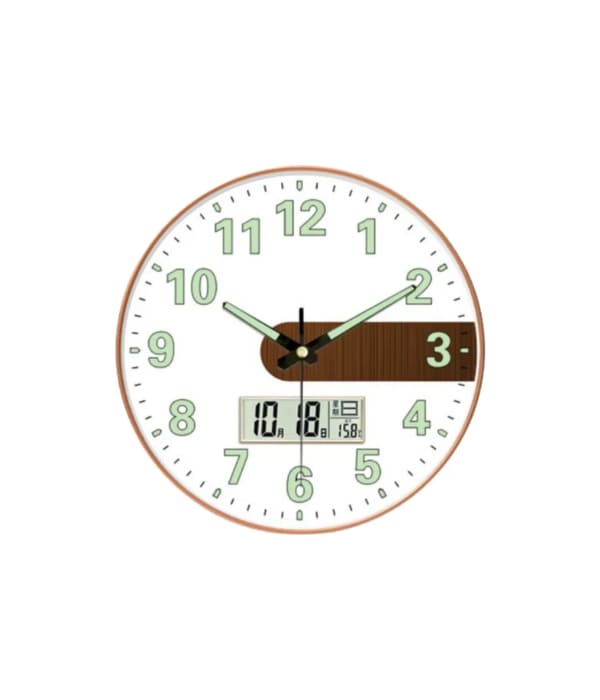 Click here to buy: WHISKET Digital Wall Clock (White, Brown, With Glass)