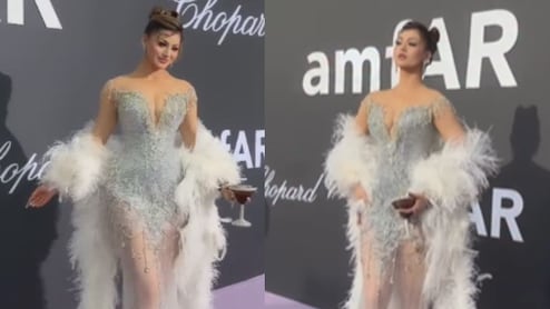Urvashi Rautela Dazzles In A Joli Poli Couture Gown Paired With A Rs 5.5 Lakh Bag At Cannes Charity Event