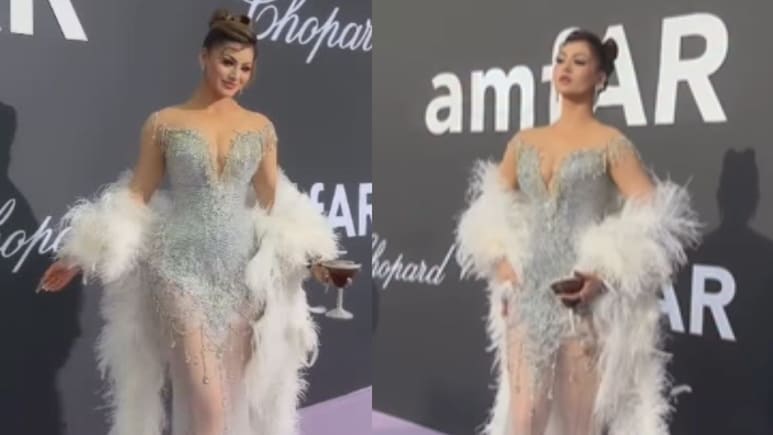 Urvashi Rautela Dazzles In A Joli Poli Couture Gown Paired With A Rs 5.5 Lakh Bag At Cannes Charity Event