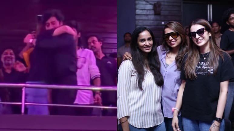 Viral Video: Trisha Krishnan And RJ Balaji Celebrate <i>Karuppu</i> Release With A Sweet Hug At A Chennai Theatre
