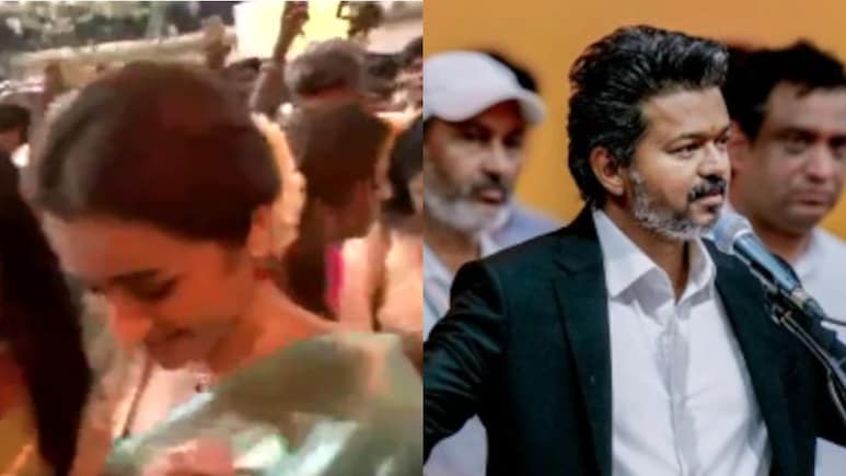 Video: Trisha Krishnan Mobbed After Vijay's Oath-Taking Ceremony