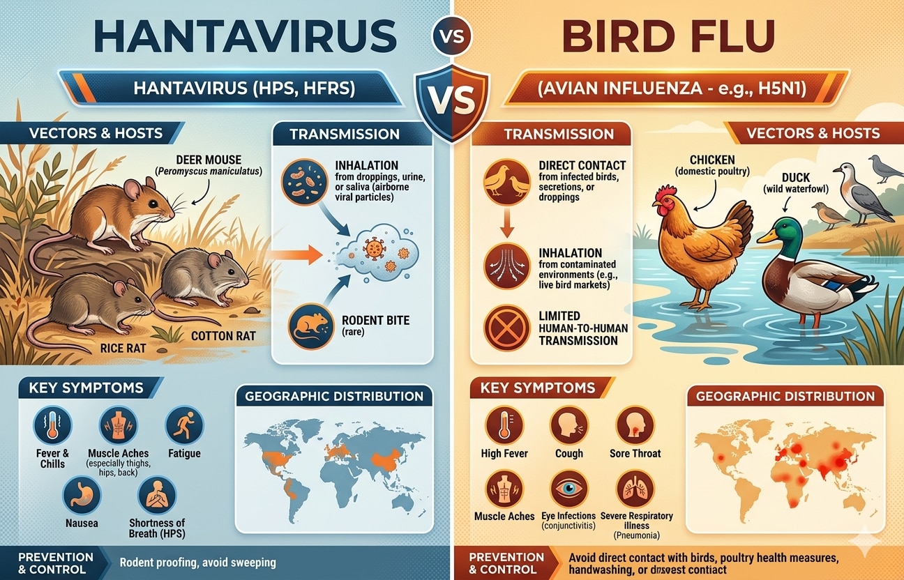 Hantavirus and bird flu causes and prevention methods
