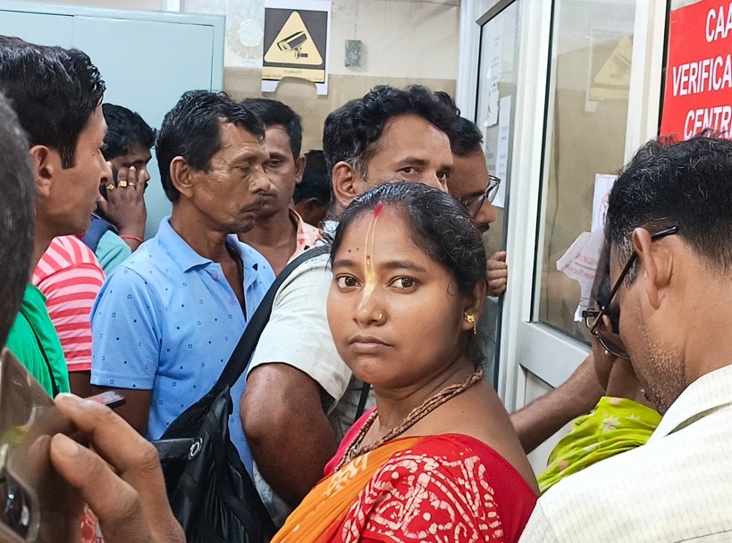 People awaiting their turn at CAA verification centre at Barasat in North 24 Parganas district People awaiting their turn at CAA verification centre at Barasat in North 24 Parganas district