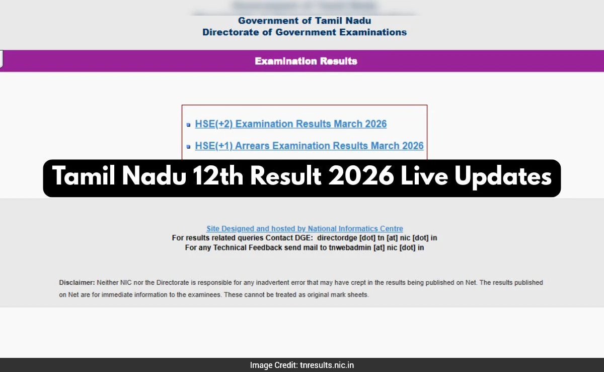 Tamil Nadu 12th Result (OUT) Highlights | DGE HSE +2 Result at ...