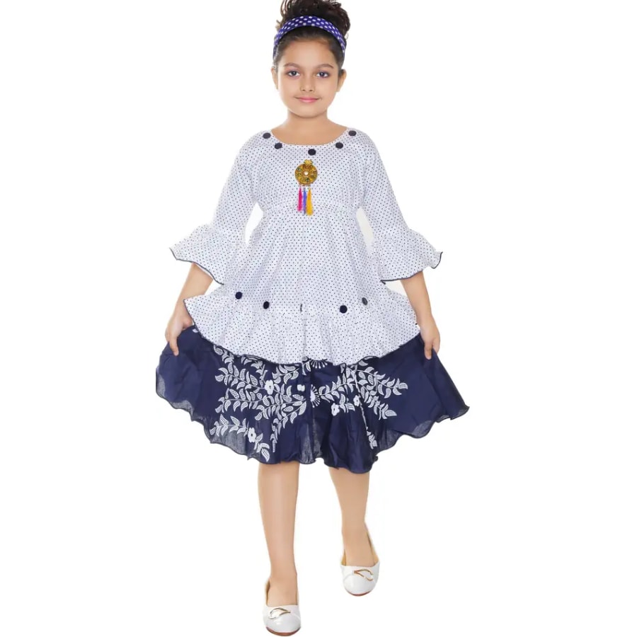 Click to buy ANG FASHION Girls Regular Blue Skirt