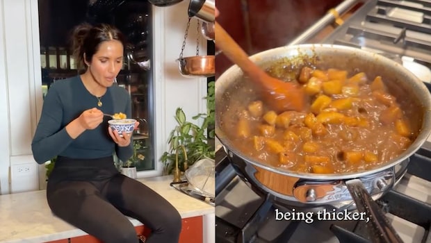 Watch: Padma Lakshmi Tries Making Vatha Kulambu For The First Time. Here's What Happened