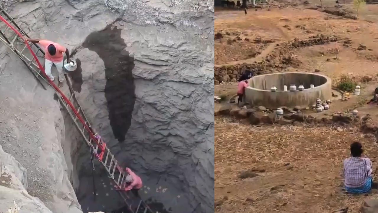 Gujarat's Valsad Faces Acute Water Crisis; Villagers Climb Down 45-Foot Wells For Water