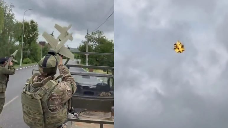 Video: Russian Forces Use Handheld "Yolka" System To Take Down Drone