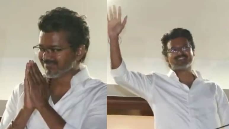Watch: Vijay Makes First Public Appearance After TVK Wins Tamil Nadu Elections, Waves To Fans From Balcony