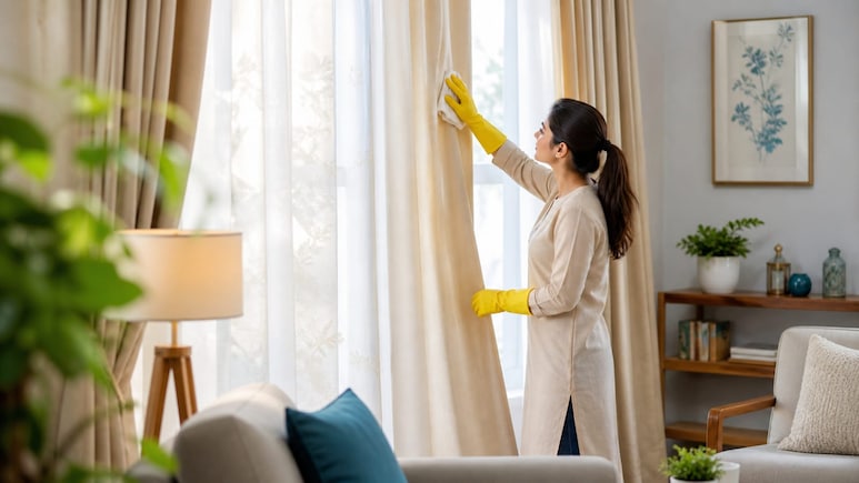 &nbsp;Curtain Cleaning Hacks: परदों को बिना धोए कैसे करें साफ, अपनाएं ये 6 आसान क्लीनिंग हैक्स