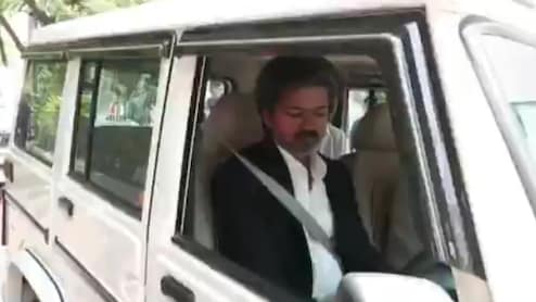 Vijay Drives Bolero, Flags Off Fleet Of 40 Vehicles For Health Department