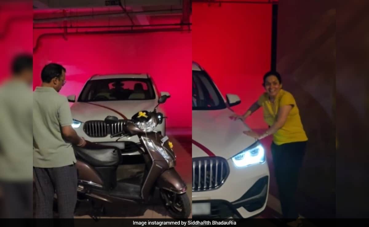 Techie Pretends To Buy A Scooty, Surprises Parents With A BMW Instead: "Eyes Full Of Tears"