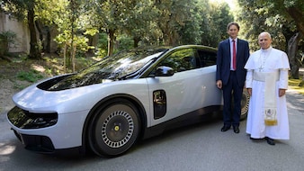Watch: Pope Leo XIV Checks Out 'Luce', Ferrari's First Electric Car
