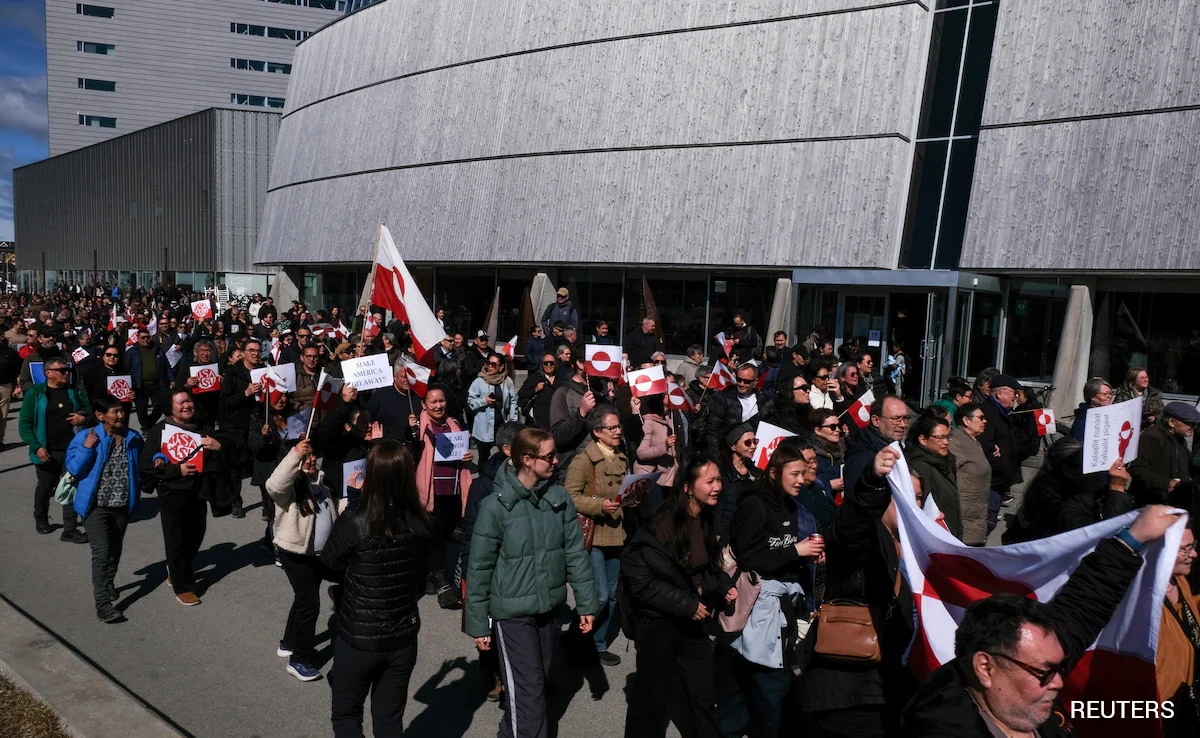 "USA, Stop It": Huge Protest At New US Consulate In Greenland