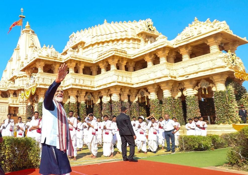 somnath mandir amrit parv pm modi visit roadshow airshow updates