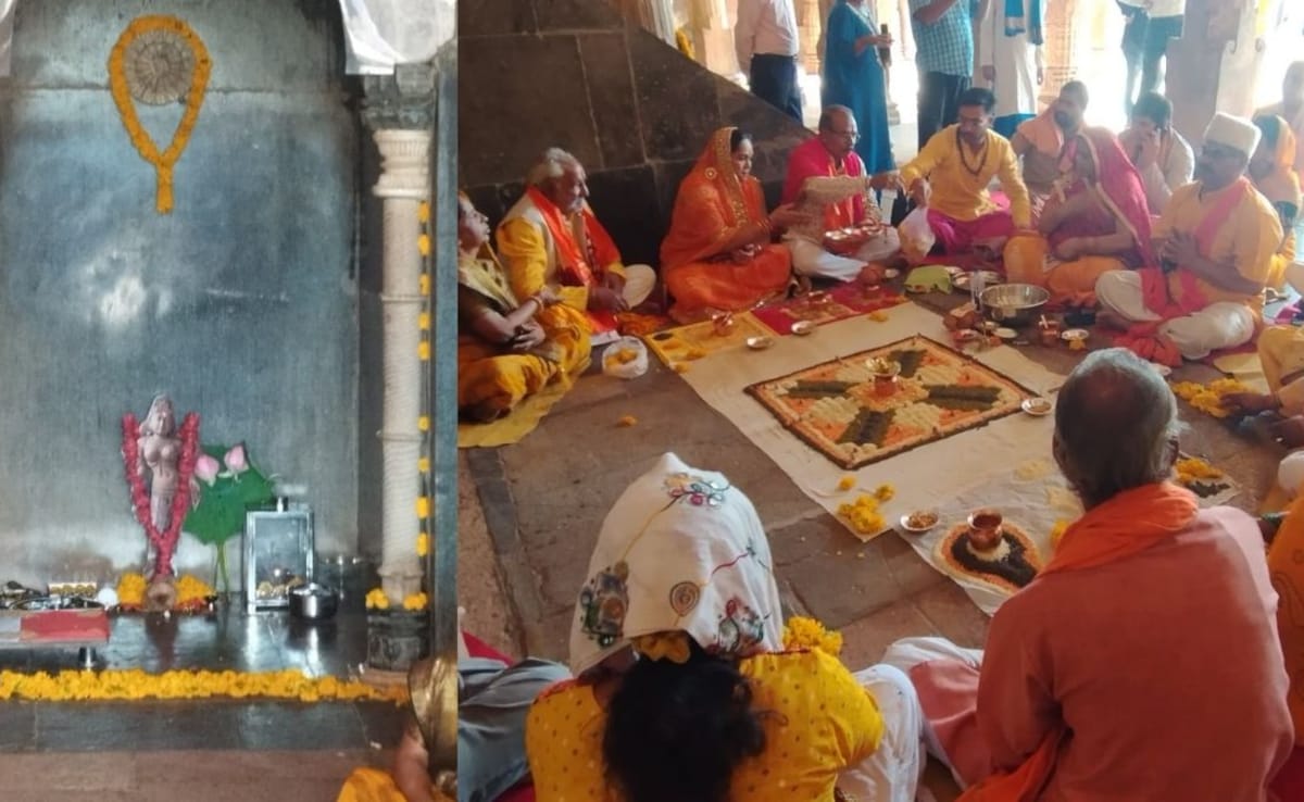 भोजशाला में पूजा-पाठ अनुष्ठान कर स्थापित की मां वाग्देवी की प्रतिमा, कोर्ट के फैसले के बाद बदला हुआ है नजारा