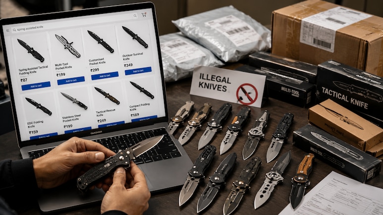 Online Listings Of Legally Restricted Push-Button Knives Raise Safety Concerns Amid Delhi Crime Spike