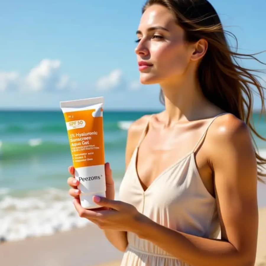 Click to buy Peezons 1% Hyaluronic Sunscreen Aqua Gel SPF 50 PA++++