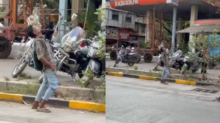 Pune VIDEO: पुण्याच्या रस्त्यावर झोंबी? 2 तास 'तो' हललाच नाही, एकाच जागेवर उभा; व्हिडिओने खळबळ