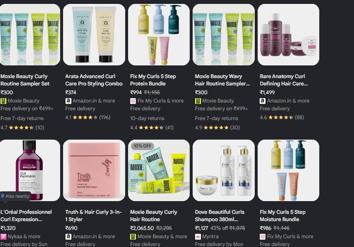 The rise of curl awareness has also created an entire industry around textured hair. Photo: Google Shopping The rise of curl awareness has also created an entire industry around textured hair. Photo: Google Shopping