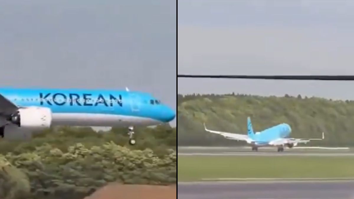 Watch: Korean Air Flight Wobbles, Aborts Landing Amid Strong Winds