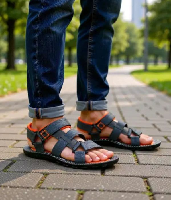 Click To Buy Genial Men Orange Casual Sandals