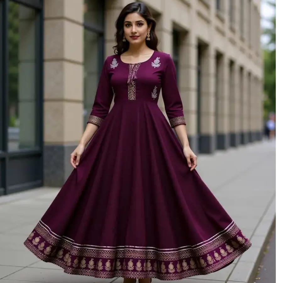 Click here to buy: Saadgee Women Gown Purple Dress Click here to buy: Saadgee Women Gown Purple Dress