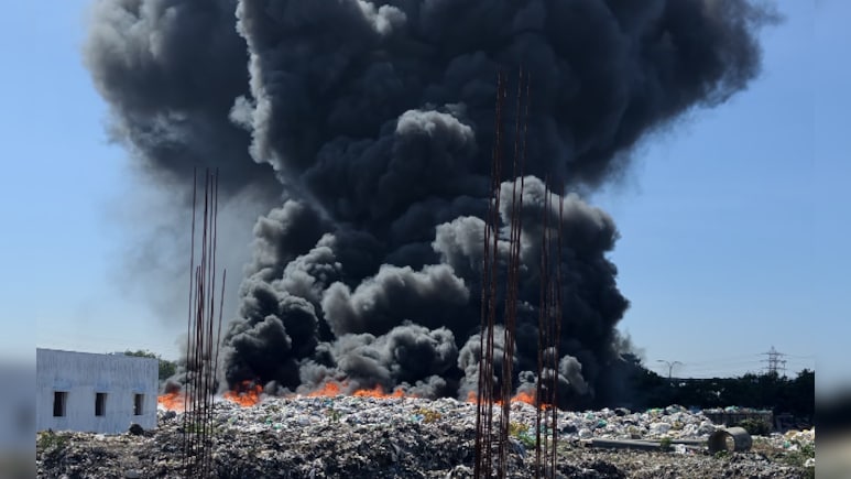 Massive Fire At Chennai Dumpyard, Thick Smoke Engulfs Surrounding Areas