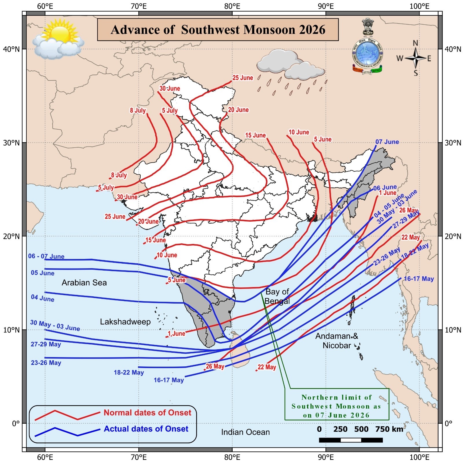 रविवार को IMD द्वारा जारी मॉनसून ट्रैकर.