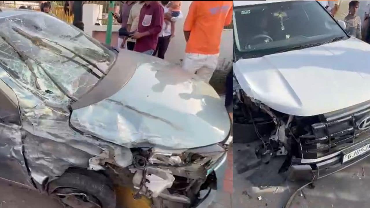 सूरत में शराबी कार ड्राइवर ने तीन वाहनों को मारी टक्कर, 5 लोग घायल, गुस्साई भीड़ ने मौके पर ही सिखाया सबक