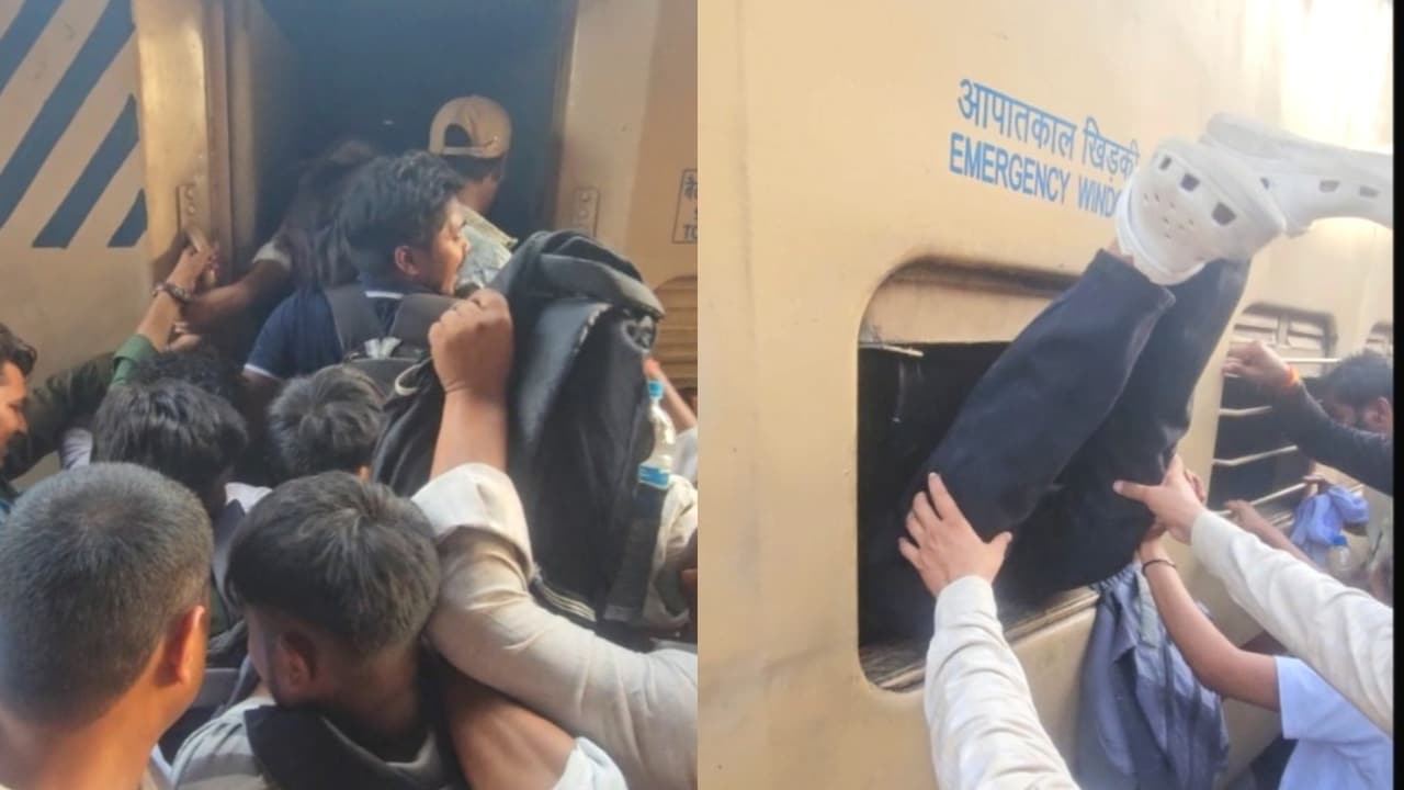 यूपी पुलिस परीक्षा में बड़ी कठिन है डगर ! खिड़कियों के रास्ते ट्रेन में घुसने को मजबूर अभ्यर्थी, चारबाग में उमड़ा जनसैलाब