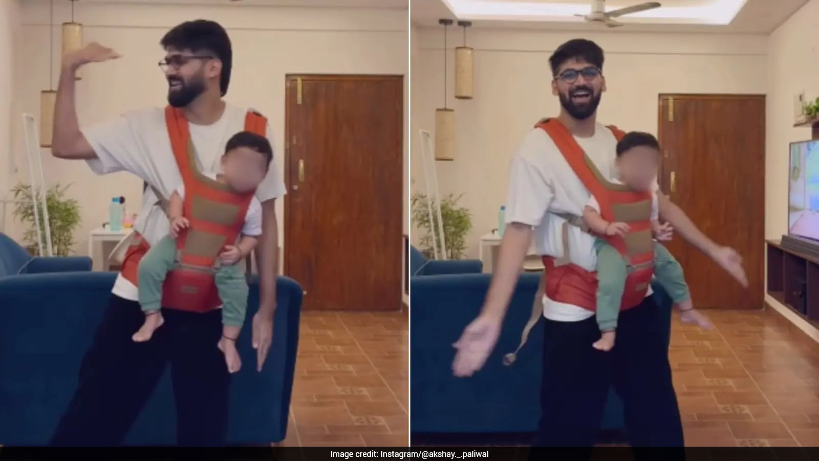 Bengaluru Father’s Dance with Daughter in Baby Carrier Goes Viral on Instagram
