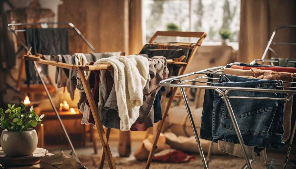 Use indoor drying racks to beat high humidity and dry laundry fast this rainy season.