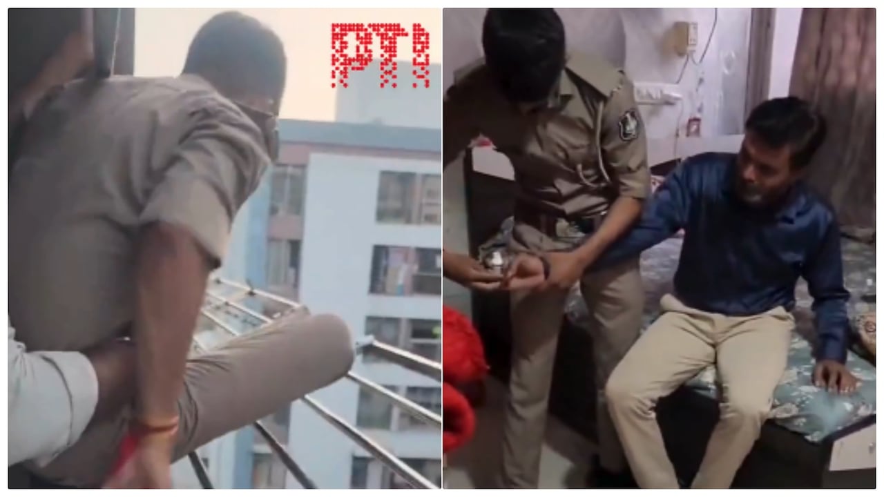 Video: जान जोखिम में डाल सातवीं मंजिल के फ्लैट में घुसा पुलिसकर्मी, सुसाइड कर रहे शख्स के हाथ से छीना जहर
