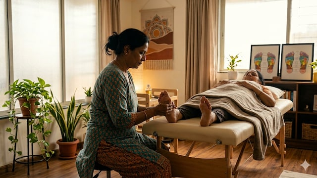Many people use reflexology as a complementary wellness practice to manage stress