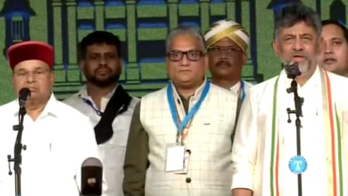 Karnataka Chief Minister DK Shivakumar Takes Oath, G Parameshwara Is His Deputy