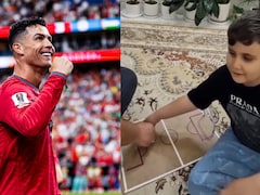 Father Helps Visually Impaired Son 'Experience' Cristiano Ronaldo's Goal Against Uzbekistan In World Cup - Video
