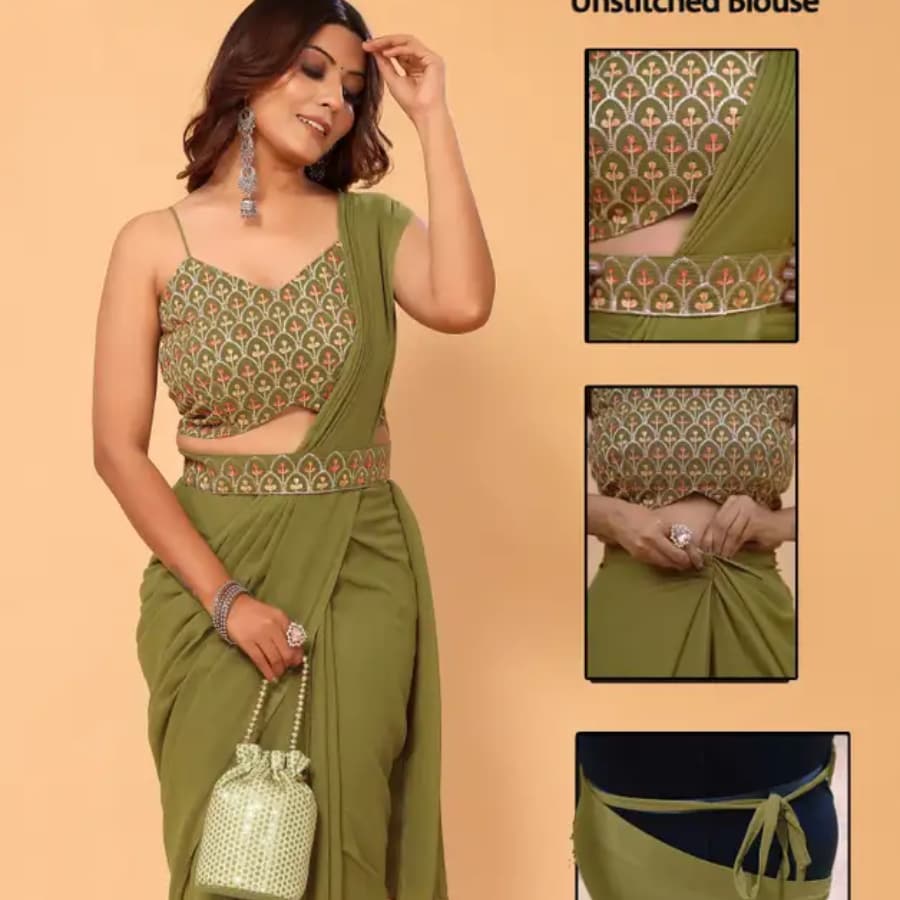 Click here to buy: Chhelaji Embroidered Bollywood Georgette Saree