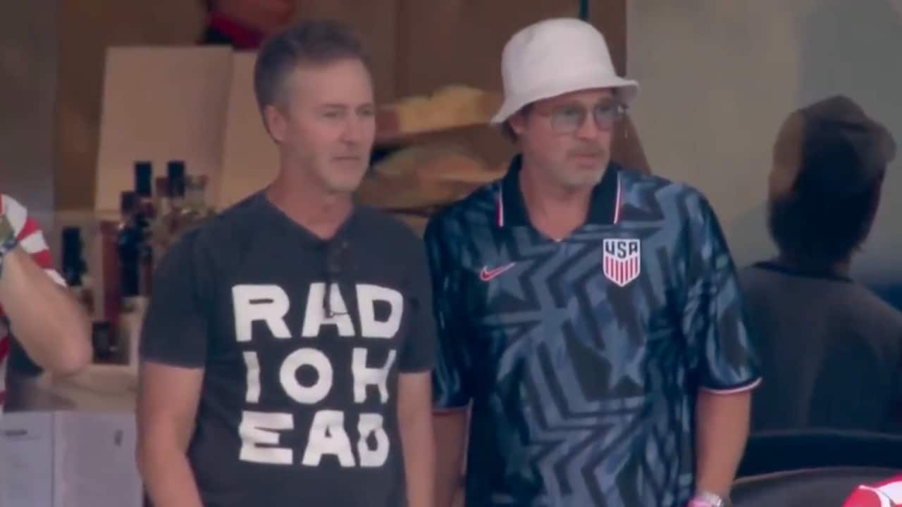 Fight Club Stars Brad Pitt And Edward Norton Steal The Spotlight At FIFA World Cup